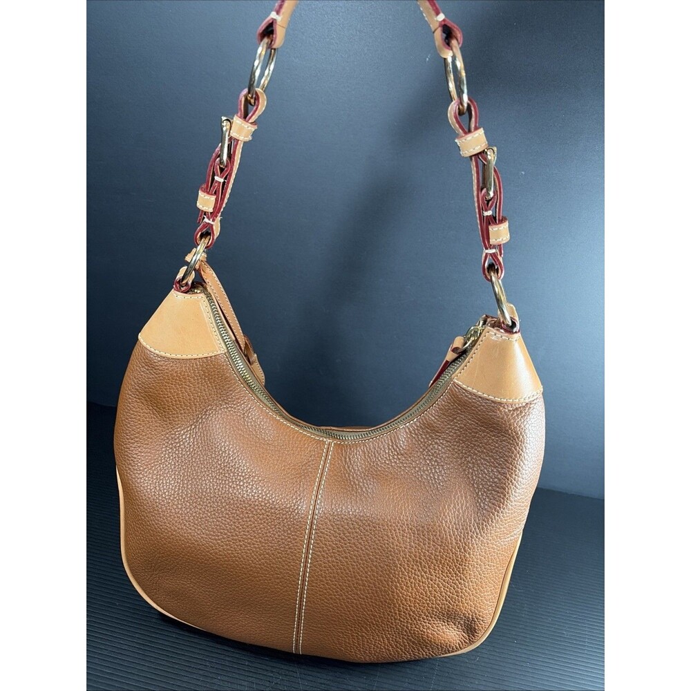 VTG Dooney & Bourke AWL Hobo Brown Pebbled Leather Shoulder Bag Purse - Picture 4 of 14